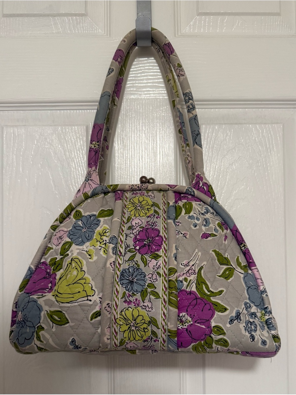 Vera Bradley Eloise Kiss Lock Shoulder Bag In Watercolor Triple Compartment